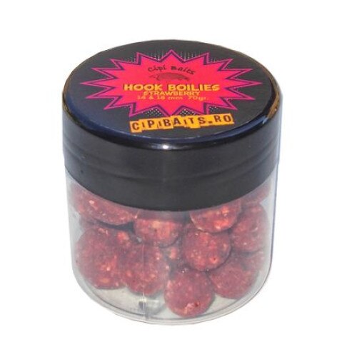 Cutie 70gr Boilies de carlig fierte aroma Strawberry 14 & 18mm